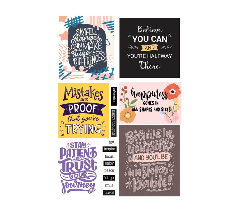 anujarusiya Gentle Reminder Stickers for Journaling | 59 Motivational Quote Stickers on 5 A5 Sheets | Matte Laminated | Peel & Stick for Mindfulness, Vision Boards & Planners - Image 5