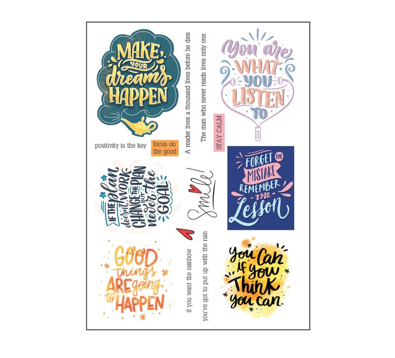 anujarusiya Gentle Reminder Stickers for Journaling | 59 Motivational Quote Stickers on 5 A5 Sheets | Matte Laminated | Peel & Stick for Mindfulness, Vision Boards & Planners - Image 4