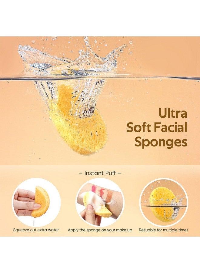 GAINWELL 50-Count Compressed Facial Sponges With Storage Container, For Facial Cleansing, Reusable Makeup Remover, Portable, Suitable For Travel, Yellow - Image 2