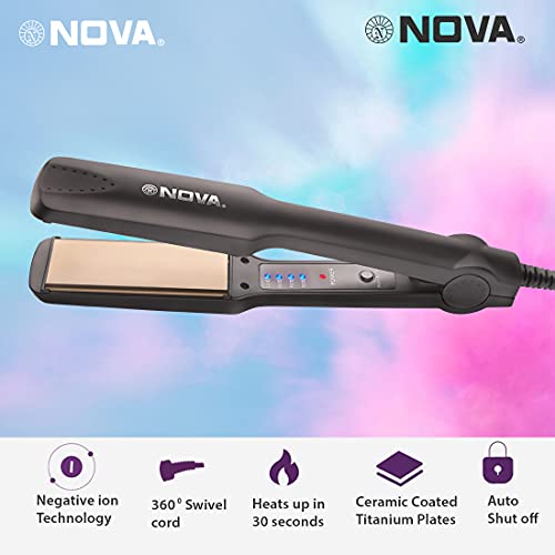 Nova نوفا NHS 860 مكواة فرد الشعر (أسود) - Image 4
