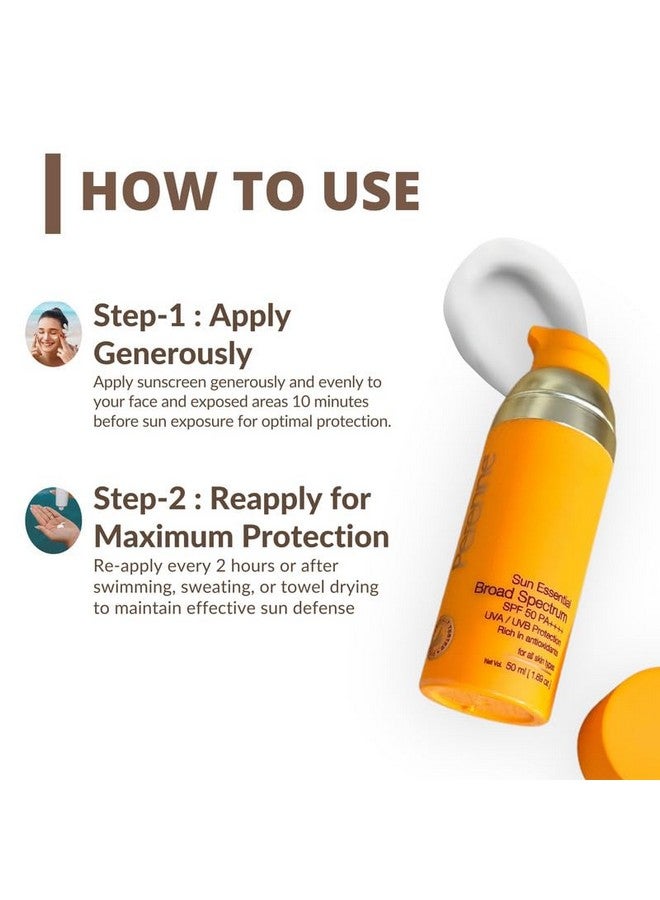 Perenne Sunscreen Gel Cream Combo SPF 50 PA++++ | Broad Spectrum UVA & UVB Protection | Non-Sticky, Anti-Tanning, Anti-Ageing | For All Skin Types | Men & Women | 50gm x 2 - Image 4