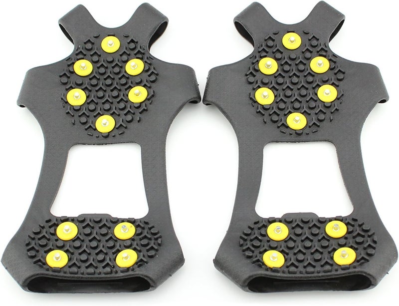 ODIER Ice Cleats Grippers for Shoes and Boots - 24 Teeth Crampons With 10 Tiny Spikes for Walking on Snow and Freezing Mud (10-Teeth-B, M (2024)) - Image 3