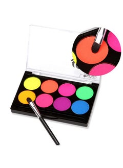 MEICOLY MEICOLY Glow UV Blacklight Face Paint, 8 Bright Colors Neon Fluorescent Rave Body Paint Palette,Water Activated Eyeliner,Water Based Glow In The Dark Halloween Washable for Kids Adult Body Painting  - Image 5