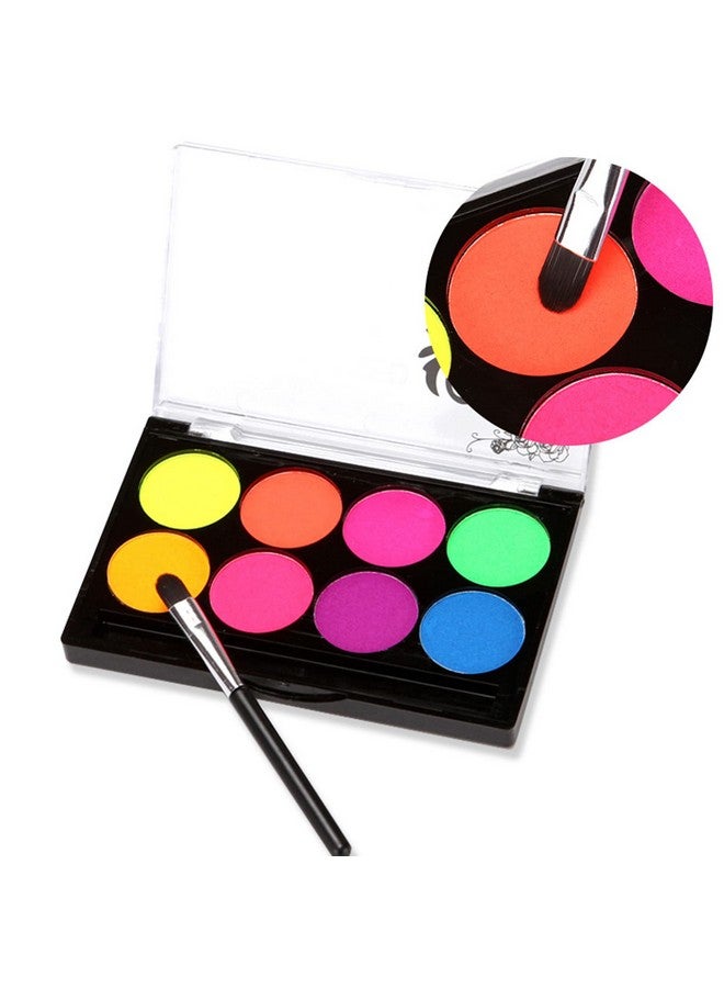 ميكولي طلاء وجه MEICOLY Glow UV Blacklight، 8 ألوان زاهية من طلاء الجسم الفلورسنت النيون، كحل نشط بالماء، متوهج في الظلام على أساس مائي قابل للغسل في الهالوين للأطفال والكبار. - Image 5