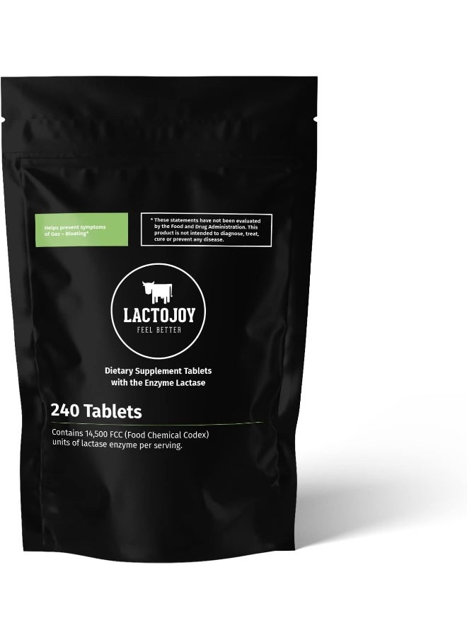 Lactojoy - Lactase Pills I 240 Pieces Refill Package I Powerful Lactase Enzymes For Lactose Intolerance I Ultra Pure Lactase For Improved Digestion I 100% Vegan - Image 1