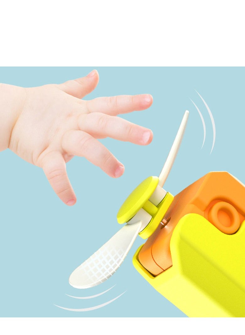OUYoo 2 in1 Portable Mini Handheld Fan Fidget Toy, USB Rechargeable Cute Fans And Fidget Toy, Cool Radish Knife Small Fan for Outdoor Office  - Image 5