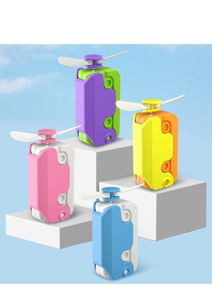 OUYoo 2 in1 Portable Mini Handheld Fan Fidget Toy, USB Rechargeable Cute Fans And Fidget Toy, Cool Radish Knife Small Fan for Outdoor Office  - Image 4
