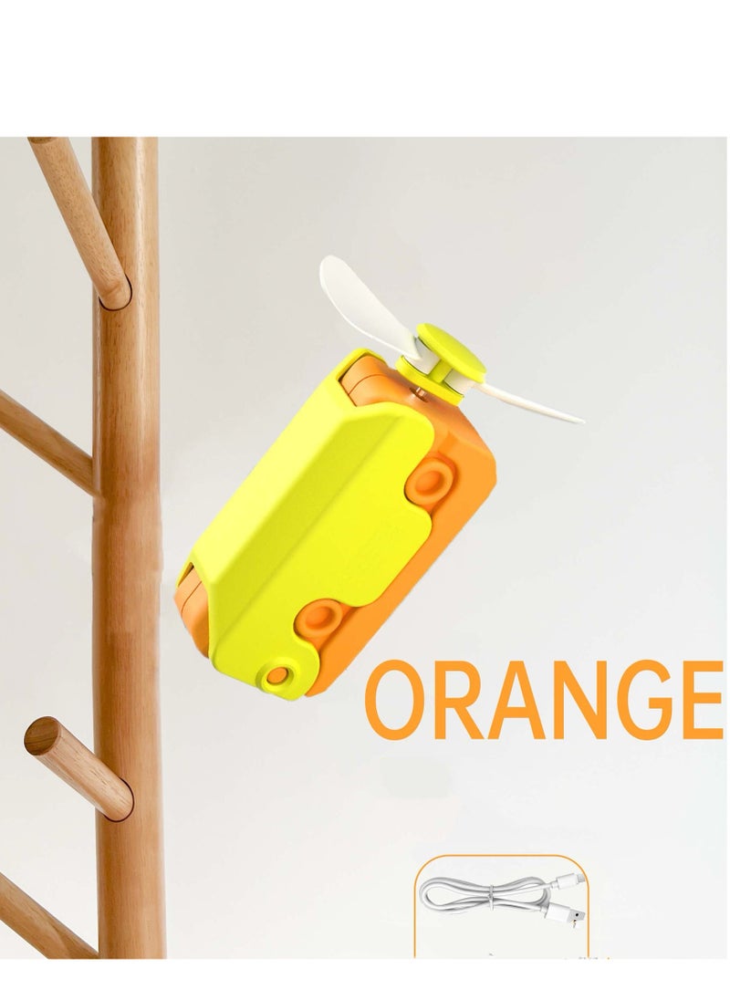 OUYoo 2 in1 Portable Mini Handheld Fan Fidget Toy, USB Rechargeable Cute Fans And Fidget Toy, Cool Radish Knife Small Fan for Outdoor Office  - Image 2