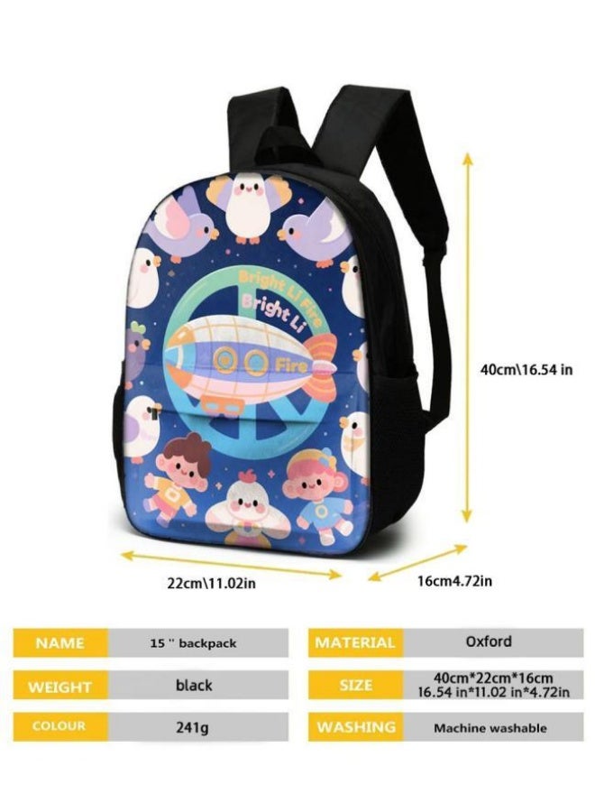 Bright Li Fire Three-piece set of cartoon bags, easily cope with various occasions (students, children, friends' outings, mountain climbing, schooling, etc.) | Backpack + hand-held + stationery bag | School season/holiday gifts - 72 - Image 5