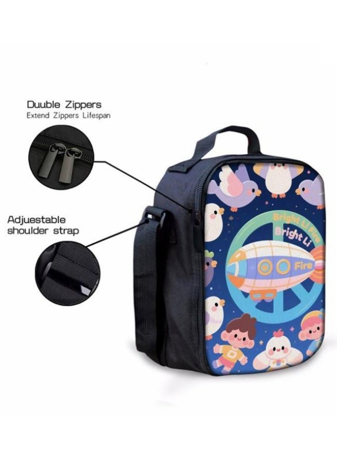 Bright Li Fire Three-piece set of cartoon bags, easily cope with various occasions (students, children, friends' outings, mountain climbing, schooling, etc.) | Backpack + hand-held + stationery bag | School season/holiday gifts - 72 - Image 2