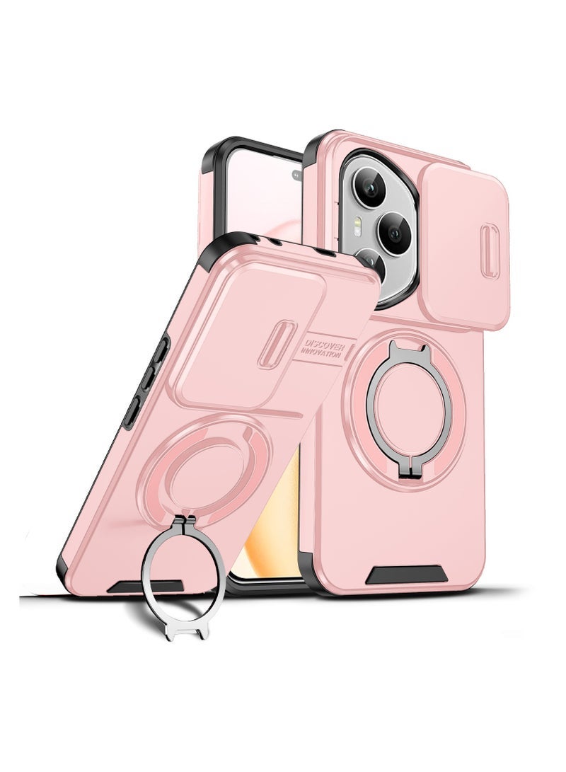 Case is compatible with the Honor 400 Pro with built-in sliding lens protection and 360° rotatable ring stand and hinge protection