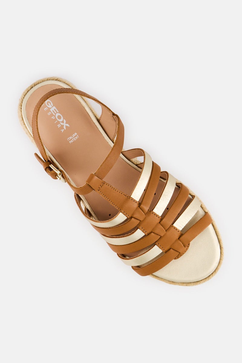 GEOX Women Eolie B Adjustable Buckle Closure Sandals, Brown - Image 4