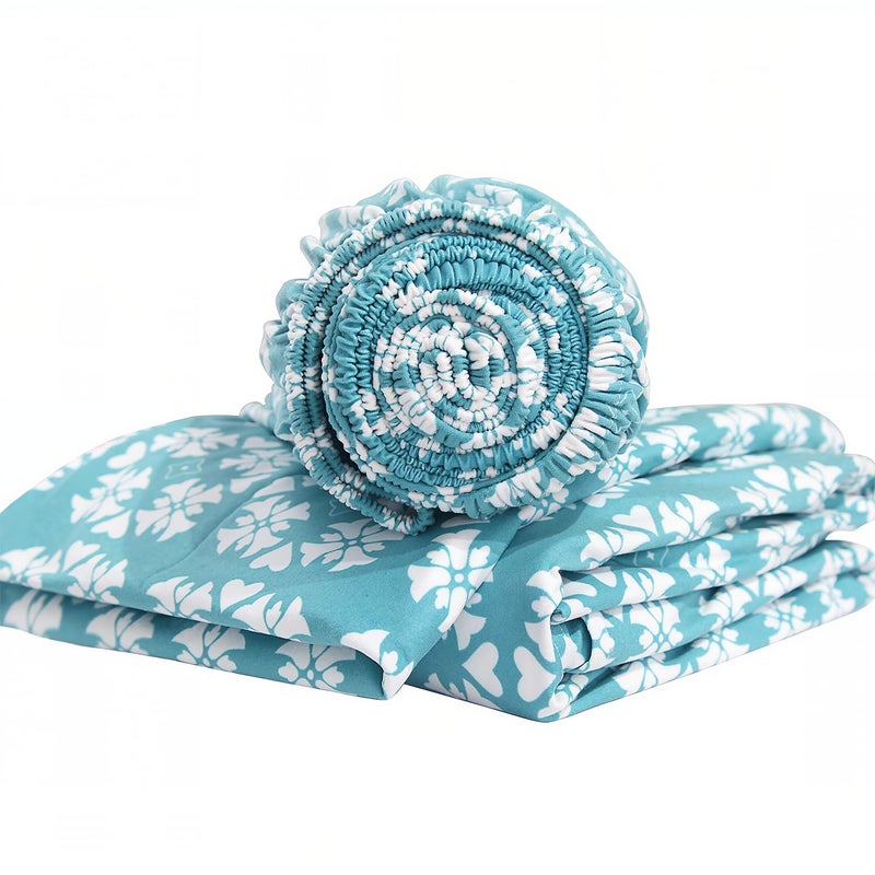 Ramesses Flannel Bedding Sheet Set QueenPolyester Printed Microfiber Plush Flannel BeddingStain ResistantSoft and Durable4Piece BeddingBlueQueen