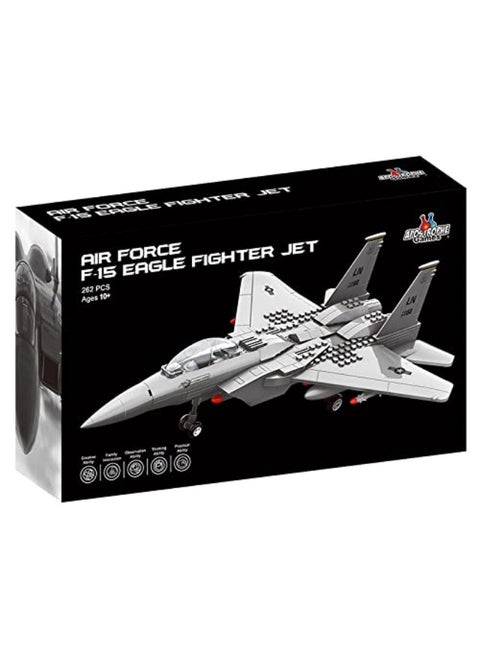 Apostrophe Games Fighter Jet Building Block Set  227Pcs F15 Eagle Fighter Jet Building Toys Set  Building Block Plane Toy for Kids Older Than 10 and Adults  Compatible with All Building Bricks
