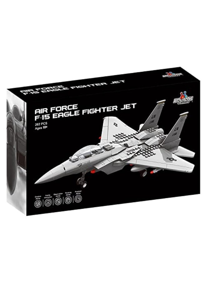 Apostrophe Games Apostrophe Games Fighter Jet Building Block Set  227Pcs F15 Eagle Fighter Jet Building Toys Set  Building Block Plane Toy for Kids Older Than 10 and Adults  Compatible with All Building Bricks  - Image 1