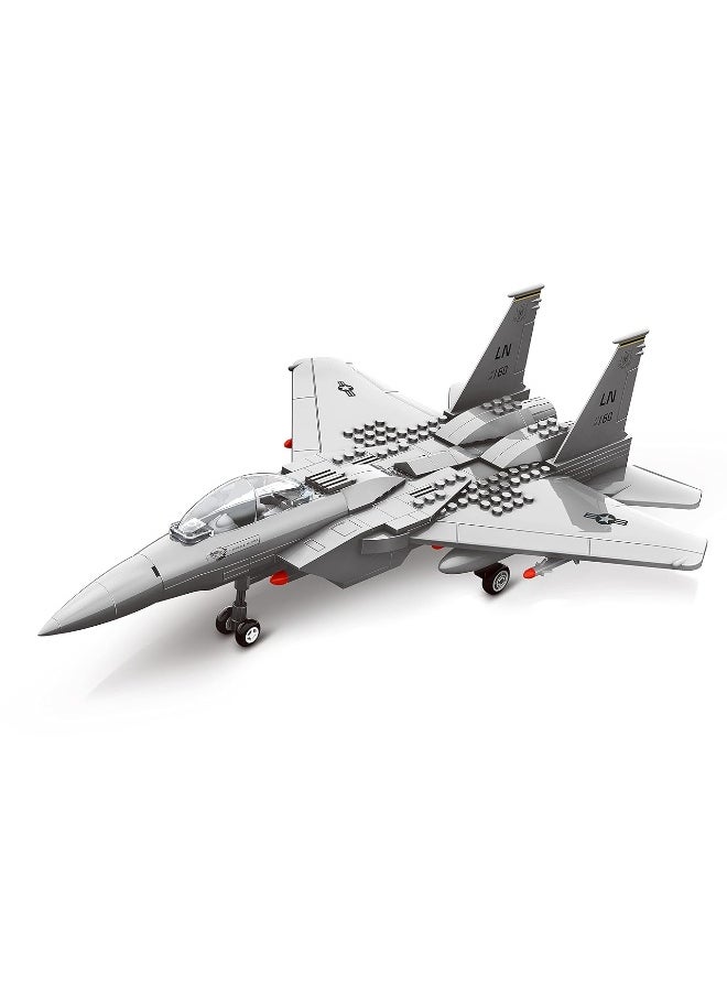 Apostrophe Games Apostrophe Games Fighter Jet Building Block Set  227Pcs F15 Eagle Fighter Jet Building Toys Set  Building Block Plane Toy for Kids Older Than 10 and Adults  Compatible with All Building Bricks  - Image 3
