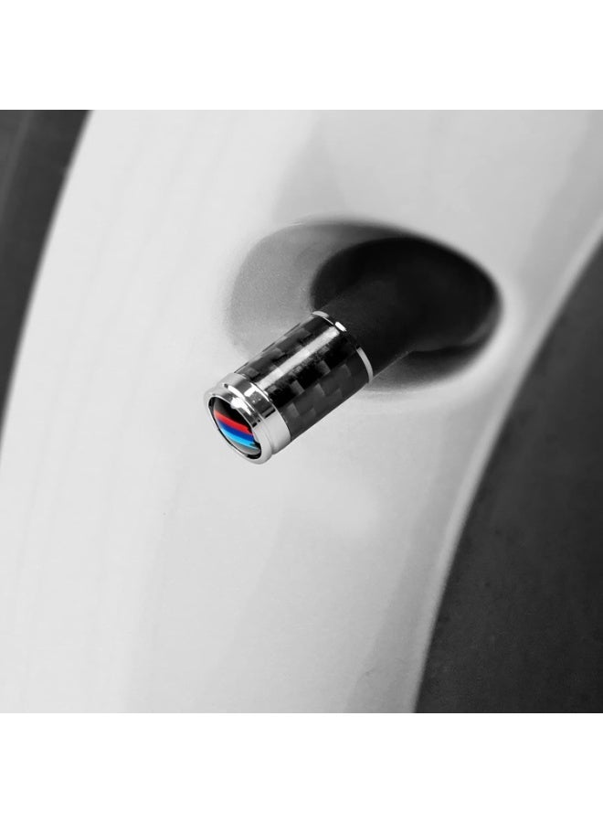 4PCS سيارة عجلة الإطارات صمام الجذع غطاء صمام ألياف الكربون متوافق مع BMW 1 2 3 4 5 6 7 سلسلة X1 X2 X3 X4 X5 X6 X7 الملحقات - Image 3