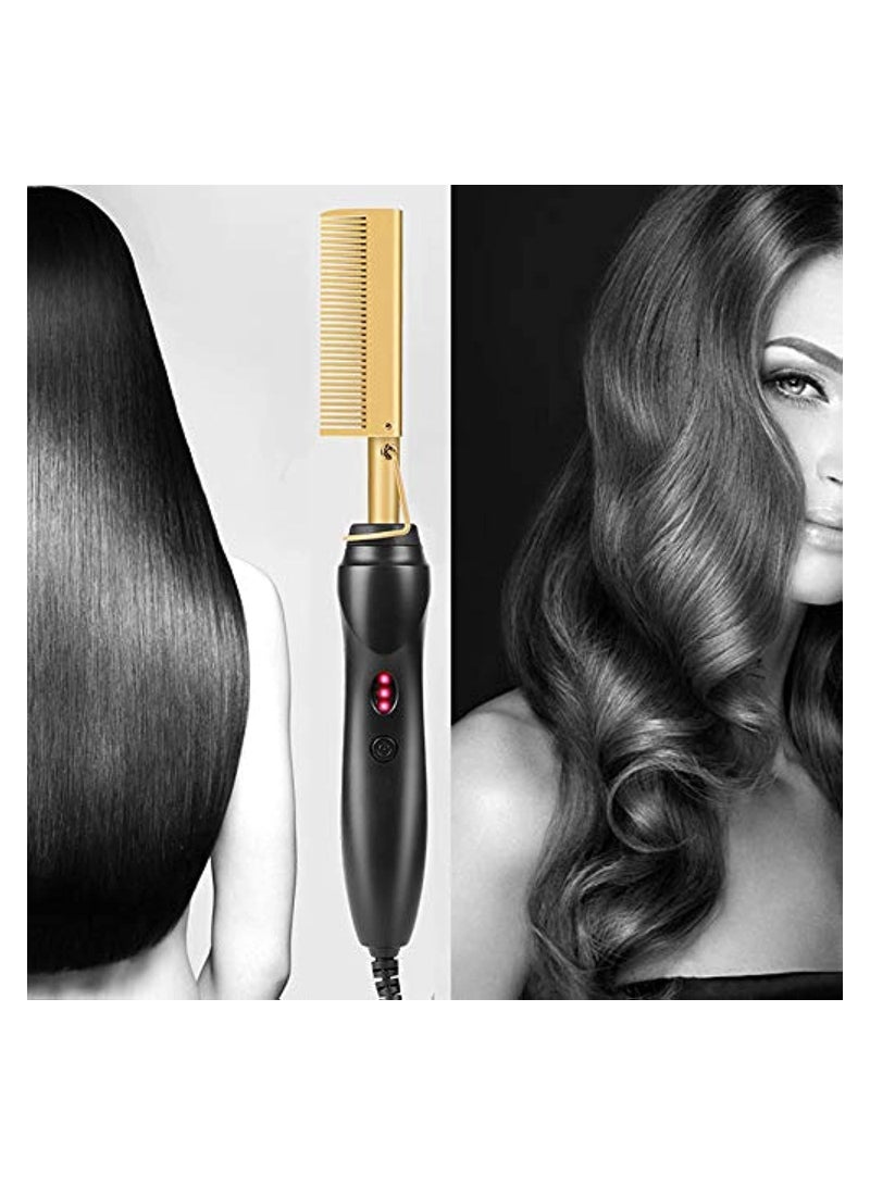 2 in 1 Hot Comb Straightener Electric Hair Straightener Hair Curler Wet Dry Use Hair Flat Irons Hot Heating Comb For Hair - Image 1