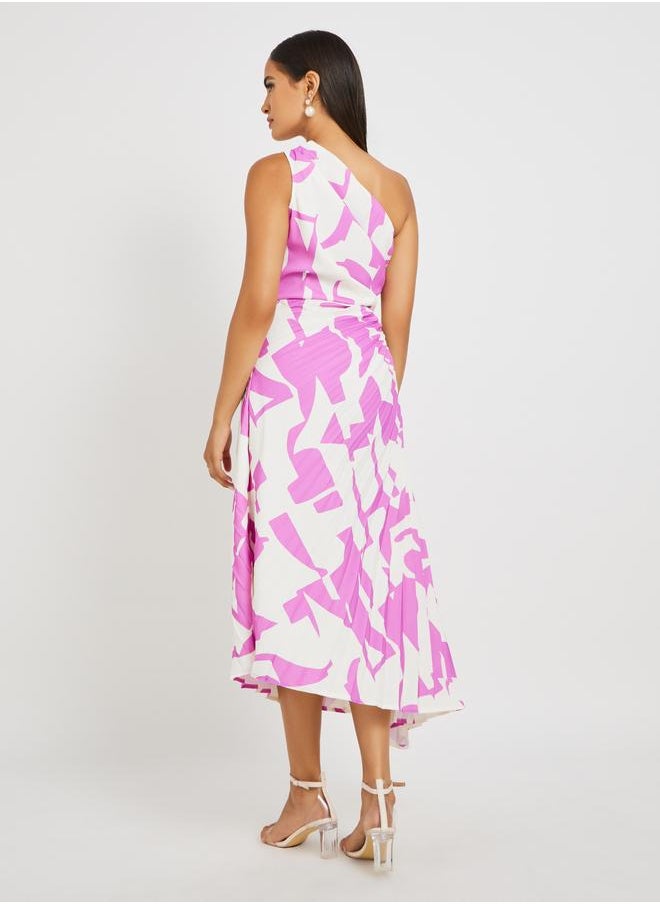 Styli Printed One-Shoulder Dress  - Image 5