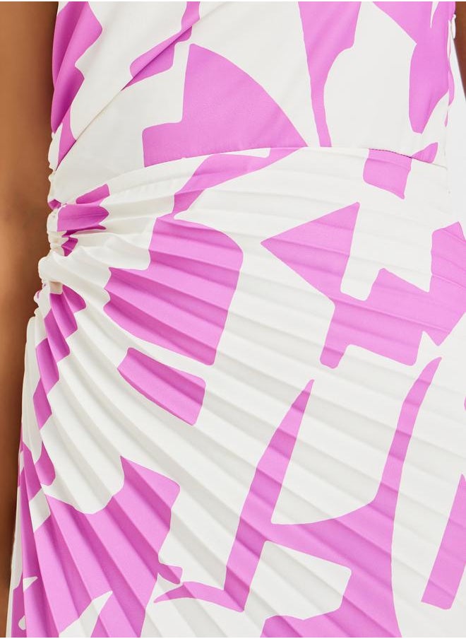 Styli Printed One-Shoulder Dress  - Image 4