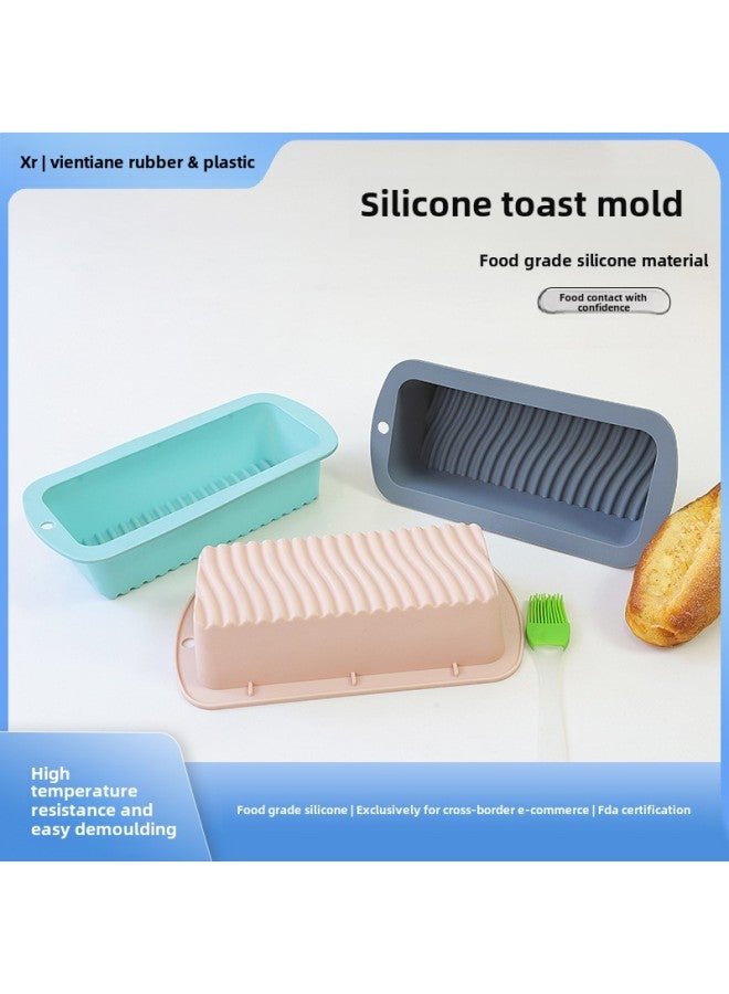 Food Grade Silicone Toast Mold Non-stick Easy Demoulding Rectangular Cake Mold Breakfast Artifact Silicone Bakeware-Color:Lotus Root Powder - Image 2