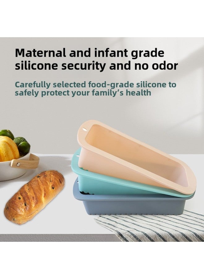 Food Grade Silicone Toast Mold Non-stick Easy Demoulding Rectangular Cake Mold Breakfast Artifact Silicone Bakeware-Color:Lotus Root Powder - Image 3