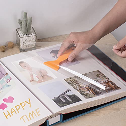 HenPisen Large Photo Album Self Adhesive 4x6 8x10 10x12 Scrapbook Magnetic Album DIY Scrapbook Length 13 x Width 12.8 (Inches) 120 Sticky Pages Linen Cover DIY Photo Album(Sky blue) - Image 2