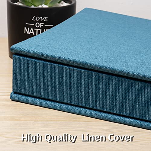 HenPisen Large Photo Album Self Adhesive 4x6 8x10 10x12 Scrapbook Magnetic Album DIY Scrapbook Length 13 x Width 12.8 (Inches) 120 Sticky Pages Linen Cover DIY Photo Album(Sky blue) - Image 5