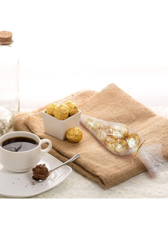 أكياس الخبز المثلثية للأغذية OPP مع روابط التويست - التعبئة والتغليف السيلوفاني الشفاف لمخاطر الآيس كريم والشوكولاته والبوكورن والحلويات والهدايا الحفلية - Image 4