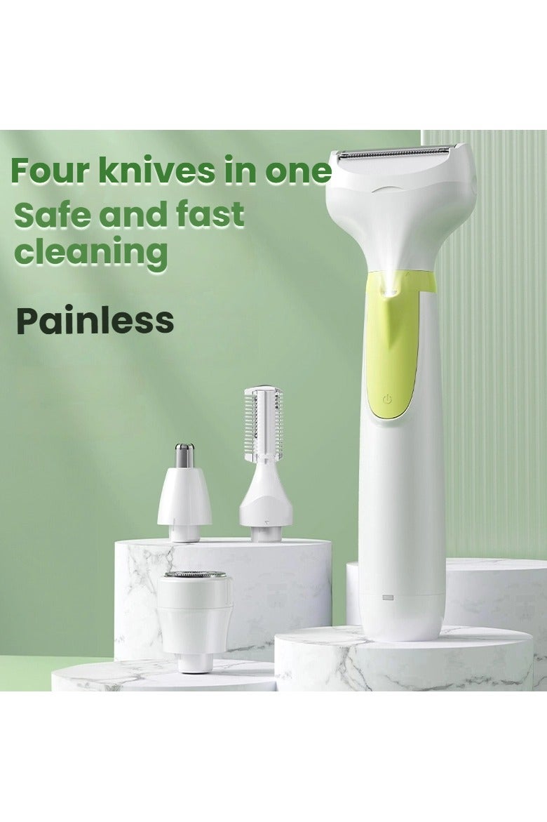 عام آلة حلاقة كهربائية متعددة الوظائف 4 في 1، جهاز إزالة شعر كامل للجسم قابل للغسل، يعمل عبر USB. - Image 1