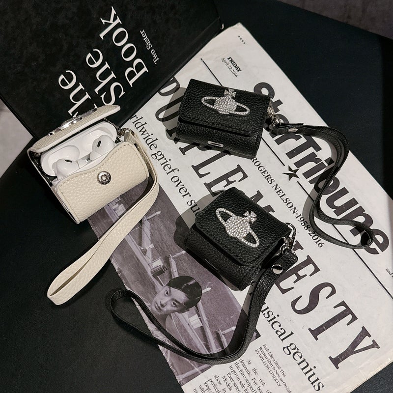 Suitable For Airpodspro2 Wireless Headphone Case Hand Rope Trendy Brand Litchi Pattern New Third Generation Bluetooth Headset Drop-Proof Cover 2 - Image 2