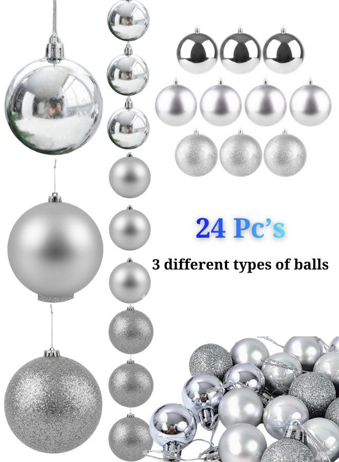 Sheen 6CM 24PCS Christmas Balls – Silver - Image 3