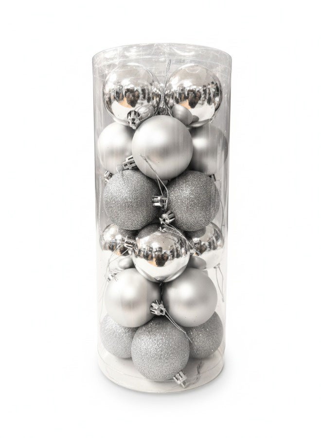Sheen 6CM 24PCS Christmas Balls – Silver - Image 1