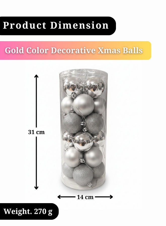 Sheen 6CM 24PCS Christmas Balls – Silver - Image 2
