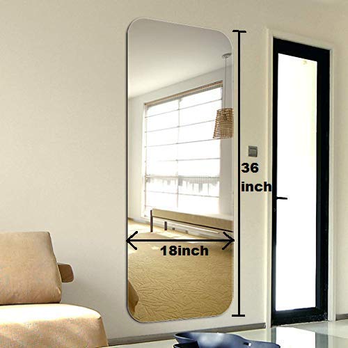 Quality Glass Glass Wall Mirror (18 X 36 Inch, Silver). (QG-FL-077) - Image 1