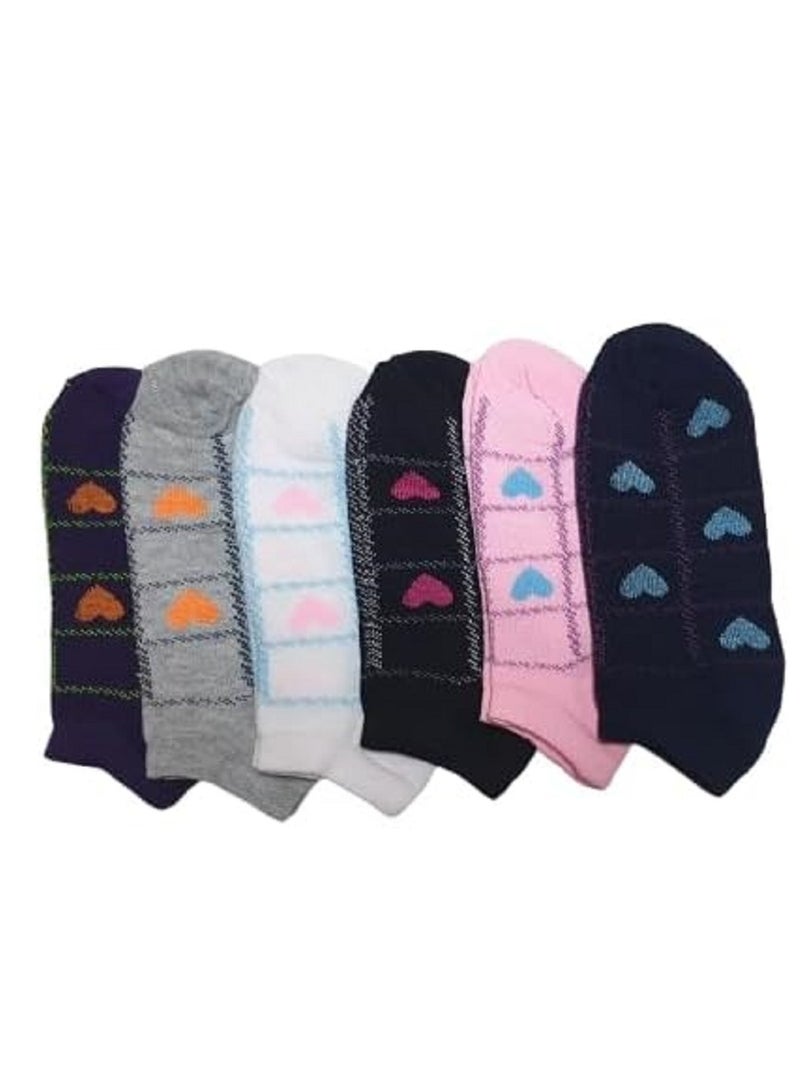 6pcs Girls Women Multicolor Breathable Ankle Socks - Image 1
