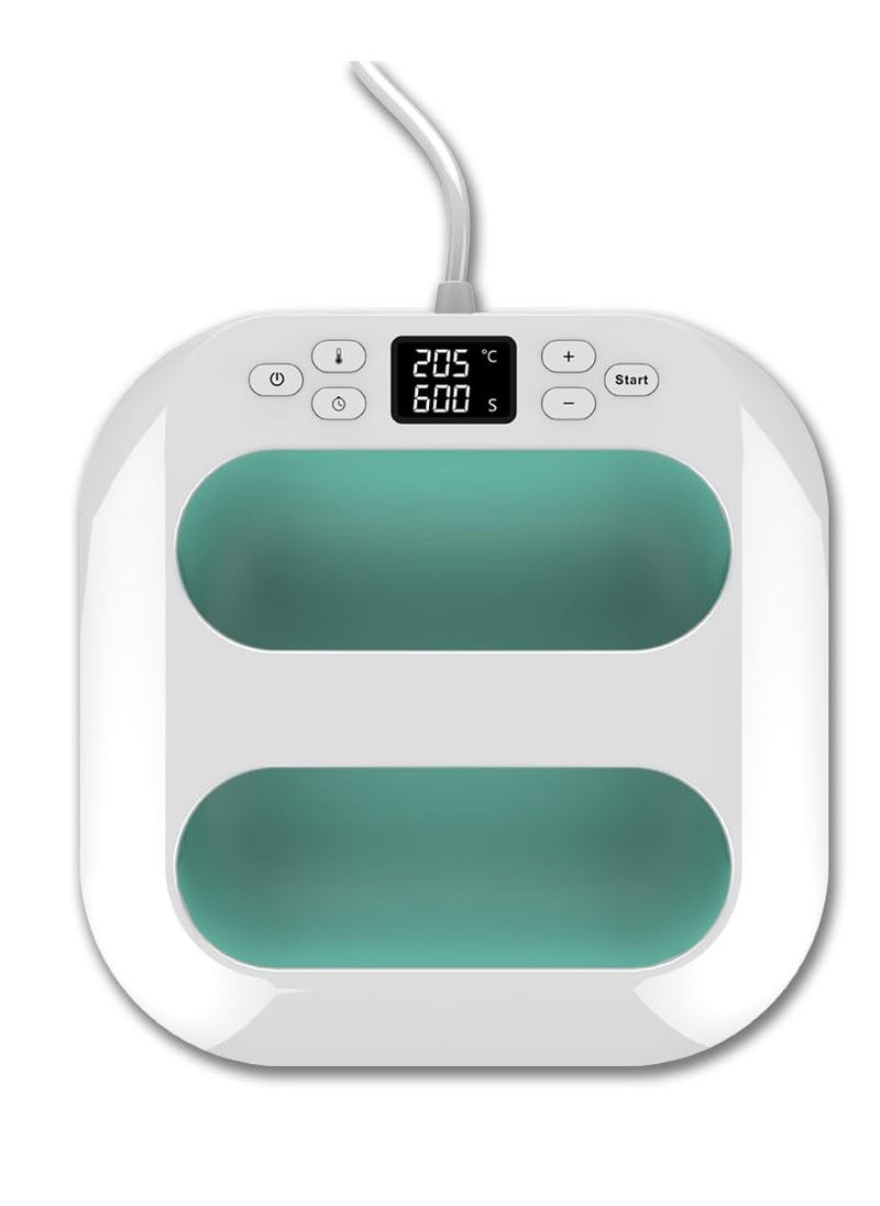 SYOSI - Mini Heat Press Machine, Portable Heat Press Machine Easy to Use for T Shirts Shoes Hats Small Handheld HTV Iron, 9"X9" Shirt Press Machine with Precise Temperature Control (Green) - Image 1