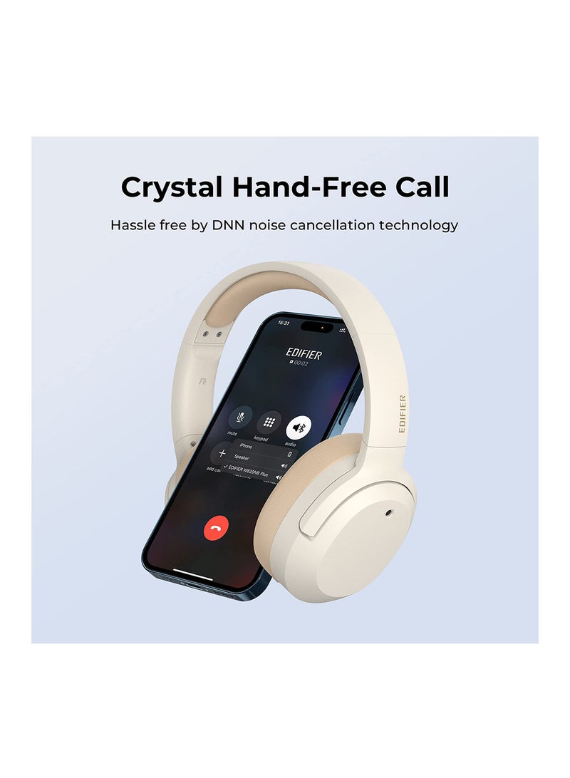 اديفير Hybrid Active Noise Cancelling Headphones - LDAC Codec - Hi-Res Audio Wireless & Wired - Fast Charge - 49H Playtime - Over Ear Bluetooth V5.2 Headphones Ivory - Image 2