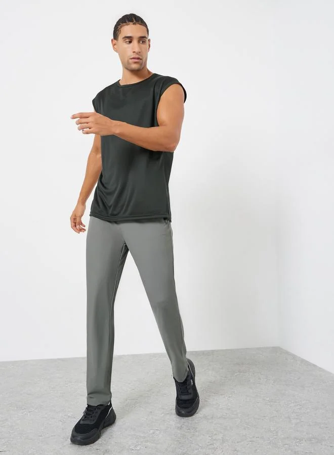ستايلي اكتيف بنطلون رياضي رجالي رمادي بقصة مريحة وجيوب بسحاب