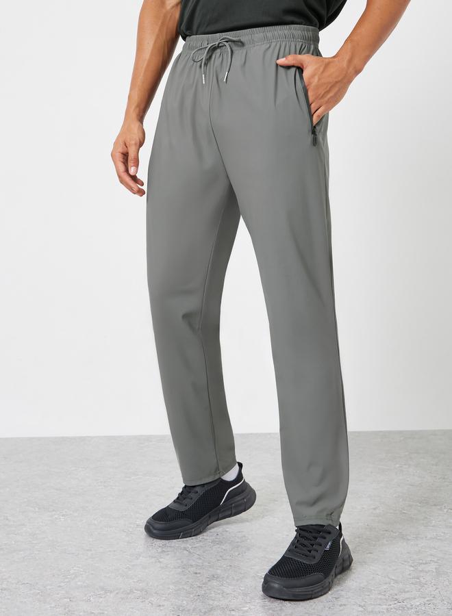 Styli Active Men Grey Relaxed Track Pant with Zipper Pockets - Image 1