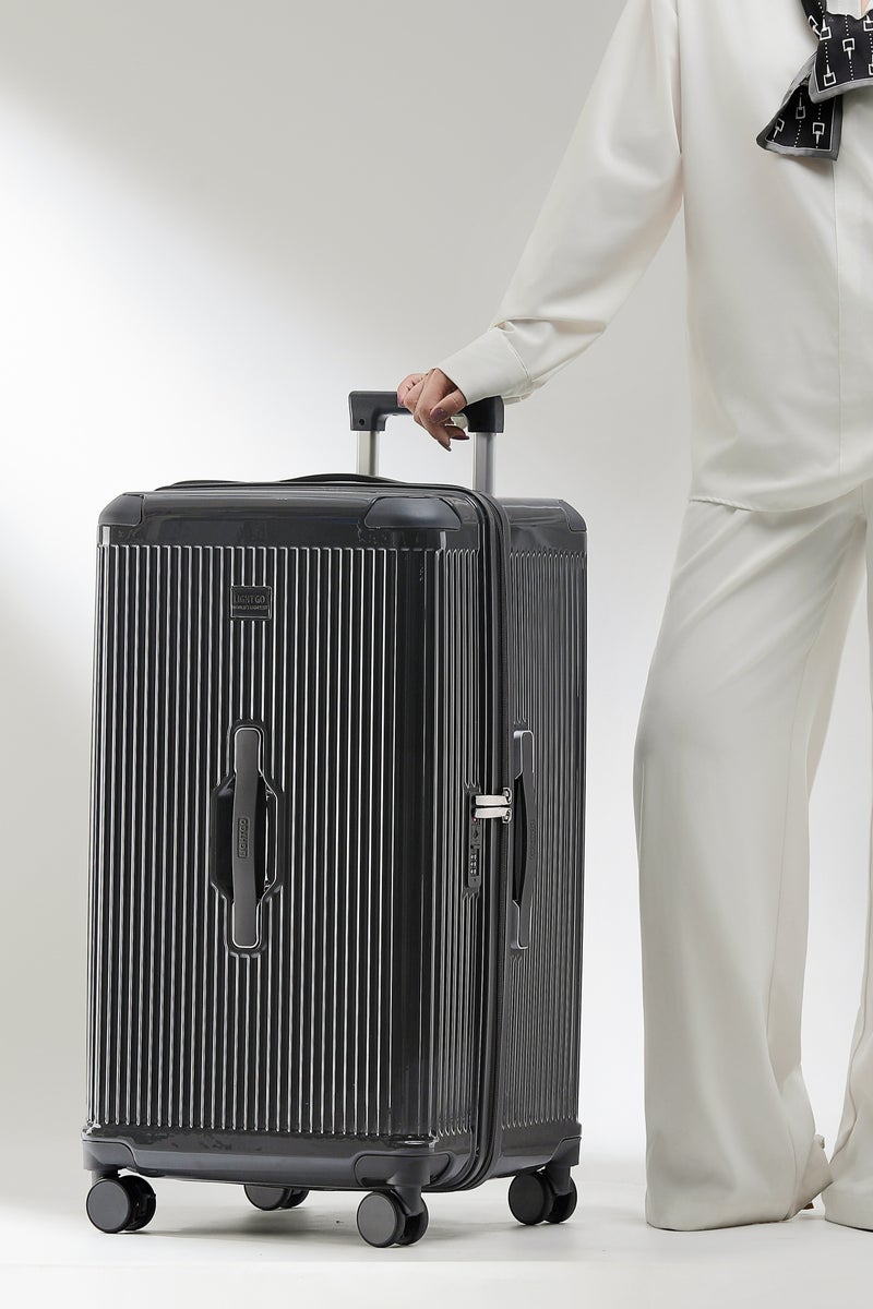 LIGHTGO 7672 Carbon Grey large size suitcase PC Suitcase Trunk case check in luggage 30 inch with TSA travel case YKK zipper - Image 1