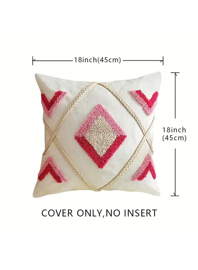 Pink Rose Red Gradient Geometric Diamond Throw Pillow Cover 18x18 Inch - Image 3