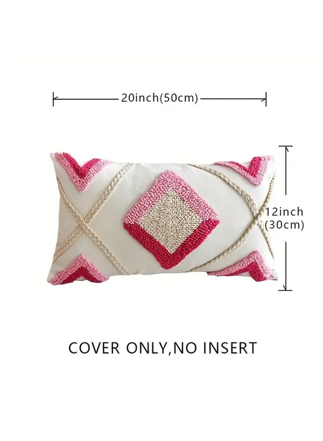 Pink Rose Red Gradient Geometric Diamond Throw Pillow Cover 18x18 Inch - Image 4