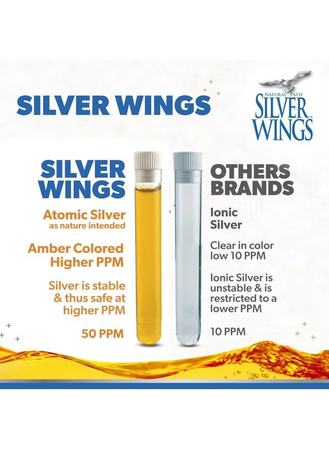 Natural Path Silver Wings Colloidal Silver 50ppm (250mcg) Immune Support Supplement 2 fl. oz. Dropper - Image 5