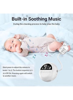 STAUD Automatic Baby Nasal Aspirator Nasal Vacuum Cleaner Hospital-Grade Nasal Aspirator for Baby, Infant Snot Cleaner with Adjustable Suction Level, Music and Light Soothing Function (White)  - Image 3