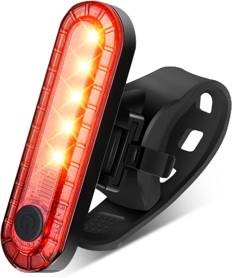 EBUYFIRE Bike Tail Light 5LED Bike Rear Light Rechargeable Bicycle TailLight Rear Cycling Safety Flashers Blinking 4 Modes (Set A) - Image 1