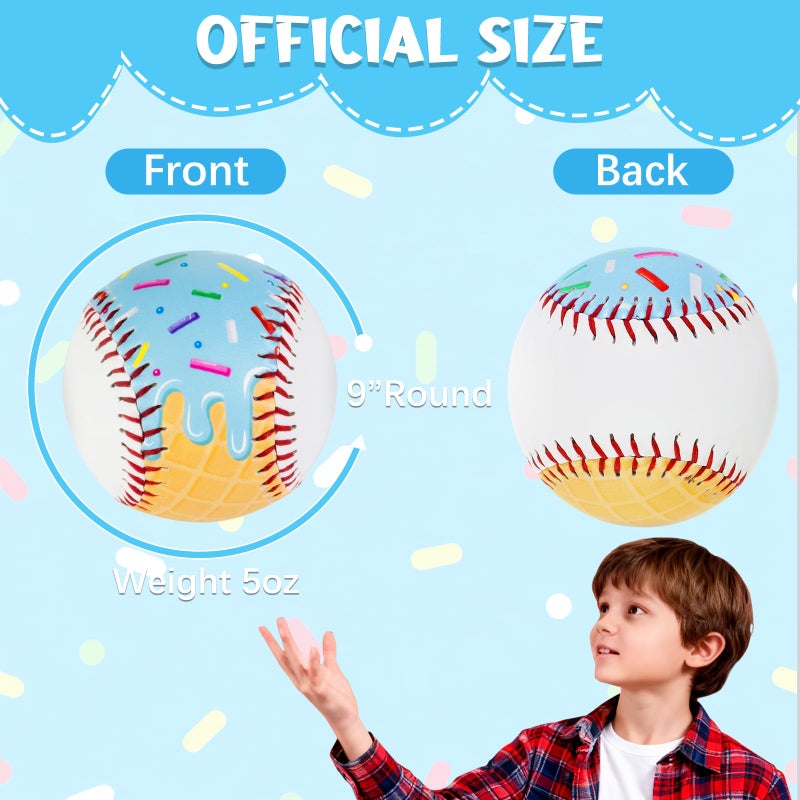 AKAIXI Baseballs PVC 9in Practice Baseball for Training Hitting Lifestyle Decor Ideal Personalized Inspired Gifts for Players Coaches Moms (Green Drip, Baseball Set (1 Piece)) - Image 2