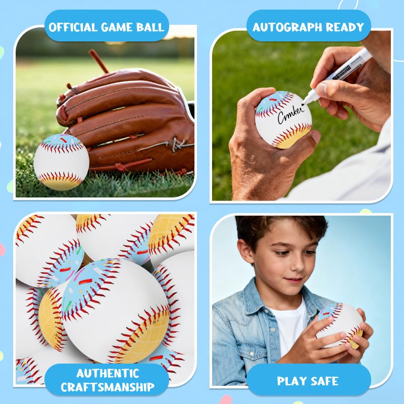 AKAIXI Baseballs PVC 9in Practice Baseball for Training Hitting Lifestyle Decor Ideal Personalized Inspired Gifts for Players Coaches Moms (Green Drip, Baseball Set (1 Piece)) - Image 4