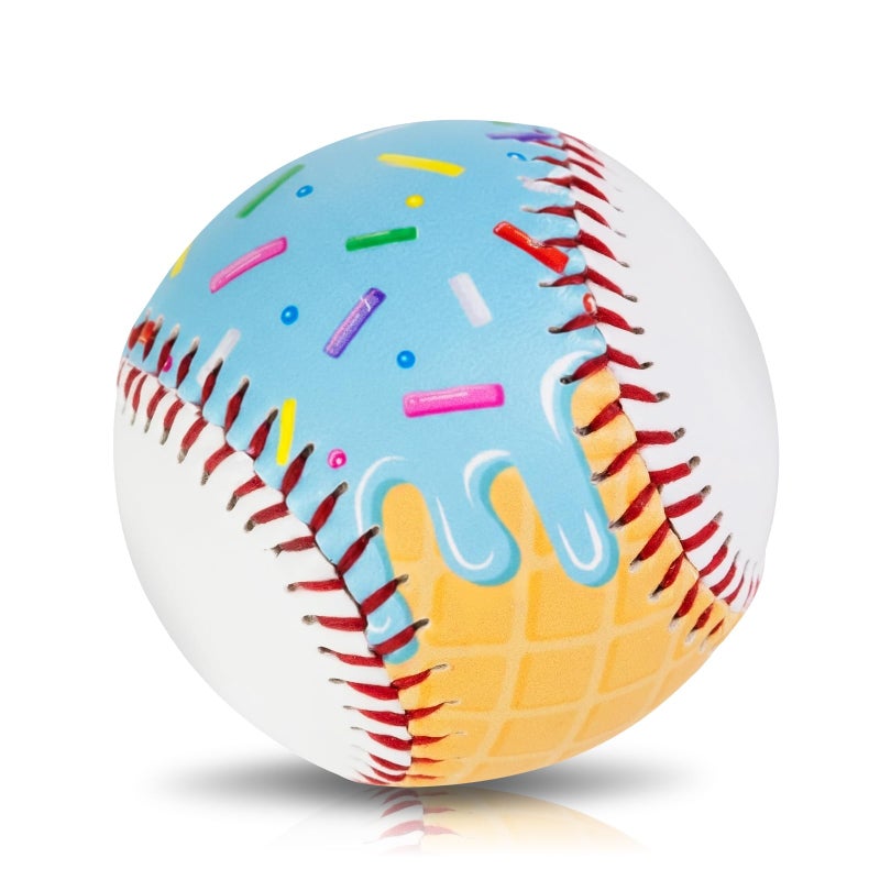AKAIXI Baseballs PVC 9in Practice Baseball for Training Hitting Lifestyle Decor Ideal Personalized Inspired Gifts for Players Coaches Moms (Green Drip, Baseball Set (1 Piece)) - Image 1
