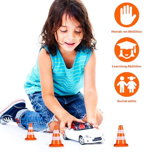 STOBOK Construction Cones 14pcs Miniature Road Cone Orange Mini Traffic s Toy Plastic Sign Road Toy Roadblock Sign Model Photo Prop Educational for Kids Small Orange s - Image 5